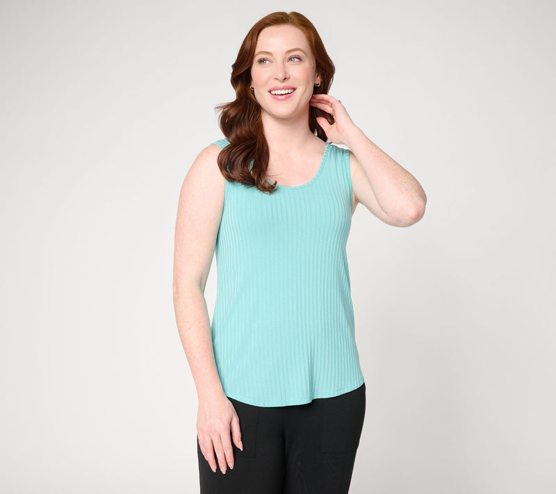 Anybody Radiant Rib Knit Fitted Tank with Support System — View 11