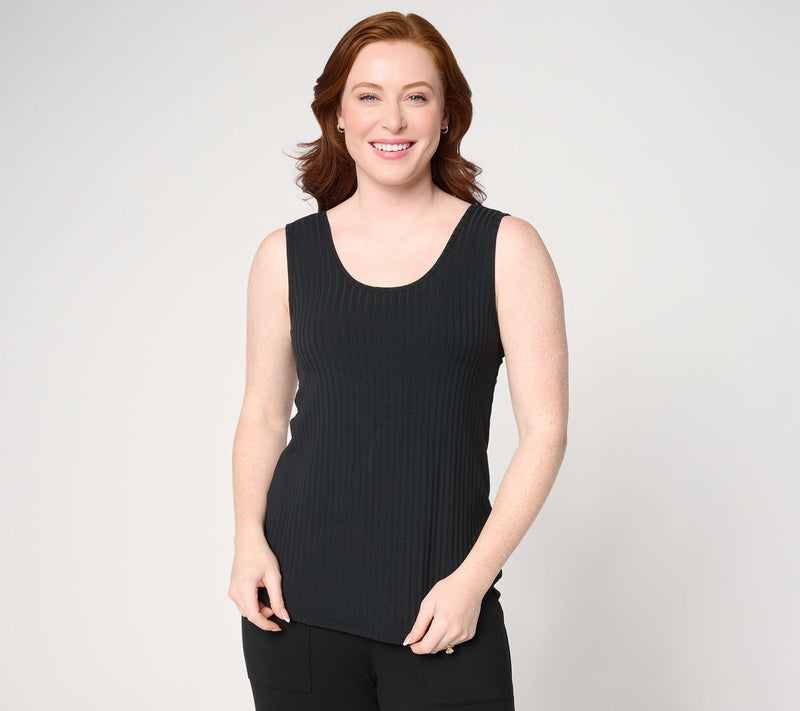 Anybody Radiant Rib Knit Fitted Tank with Support System — View 12