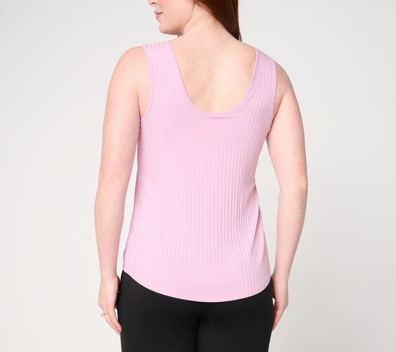 Anybody Radiant Rib Knit Fitted Tank with Support System — View 4