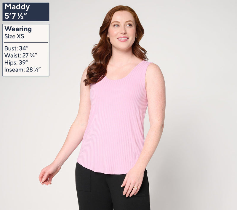 Anybody Radiant Rib Knit Fitted Tank with Support System — View 3
