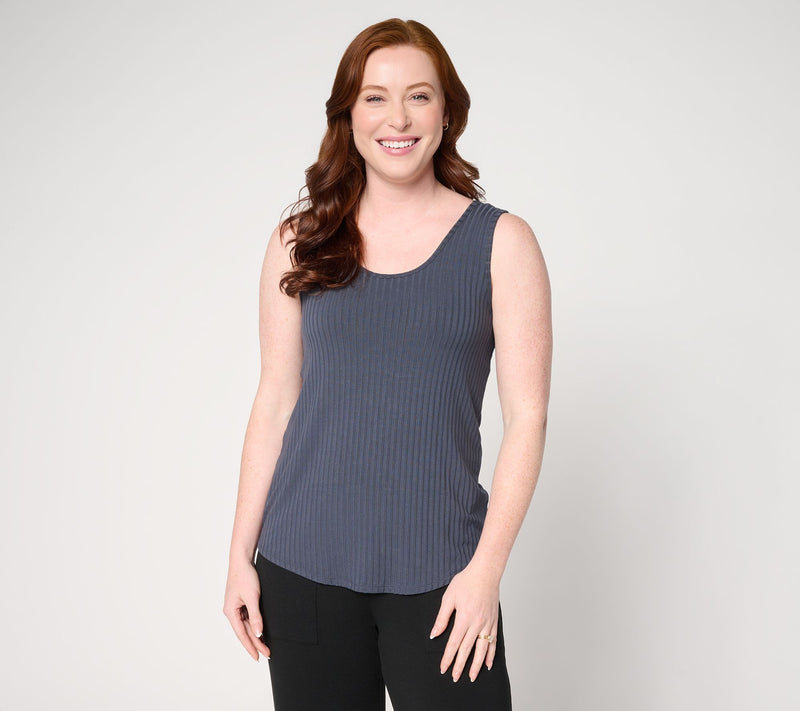Anybody Radiant Rib Knit Fitted Tank with Support System — View 13