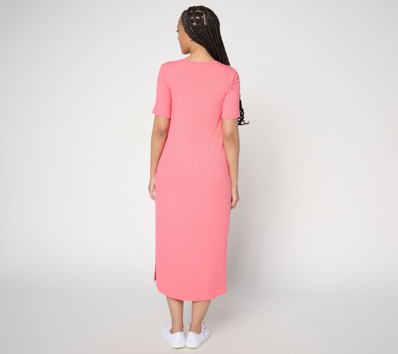 Anybody Radiant Rib Knit Midi Dress with Support System — View 4