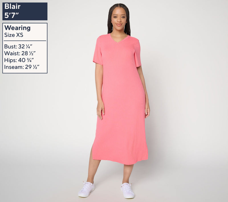 Anybody Radiant Rib Knit Midi Dress with Support System — View 3