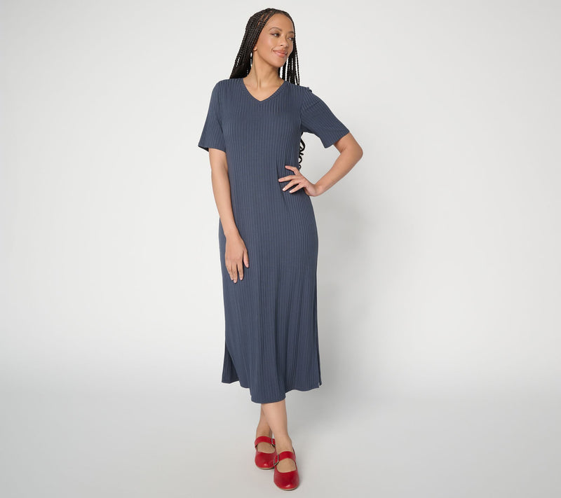 Anybody Radiant Rib Knit Midi Dress with Support System — View 11