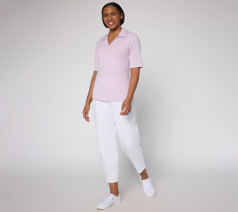 Anybody Soothing Knit Jersey Collared Top with Support System — View 7