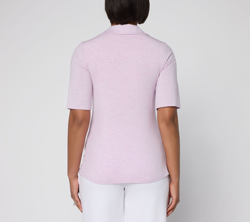 Anybody Soothing Knit Jersey Collared Top with Support System — View 6