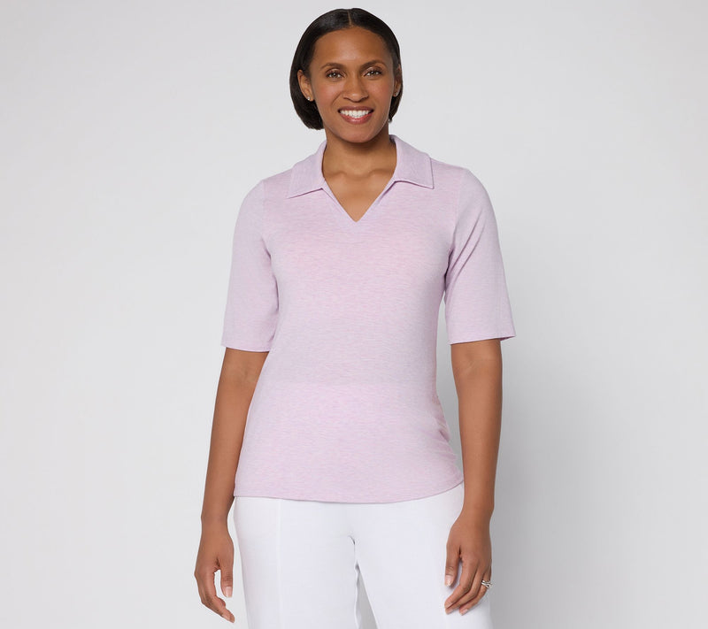 Anybody Soothing Knit Jersey Collared Top with Support System — Main view