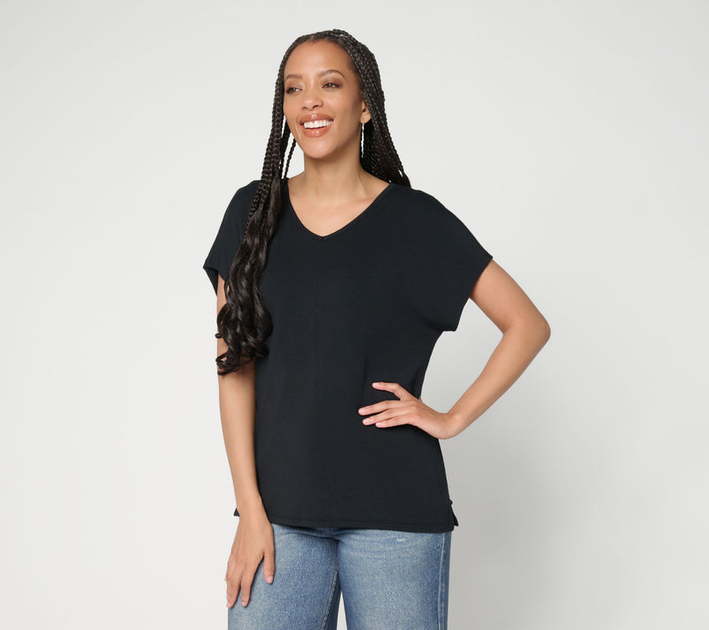 Anybody Micro Modal Brushed Knit Dolman Tee with Support System — View 10