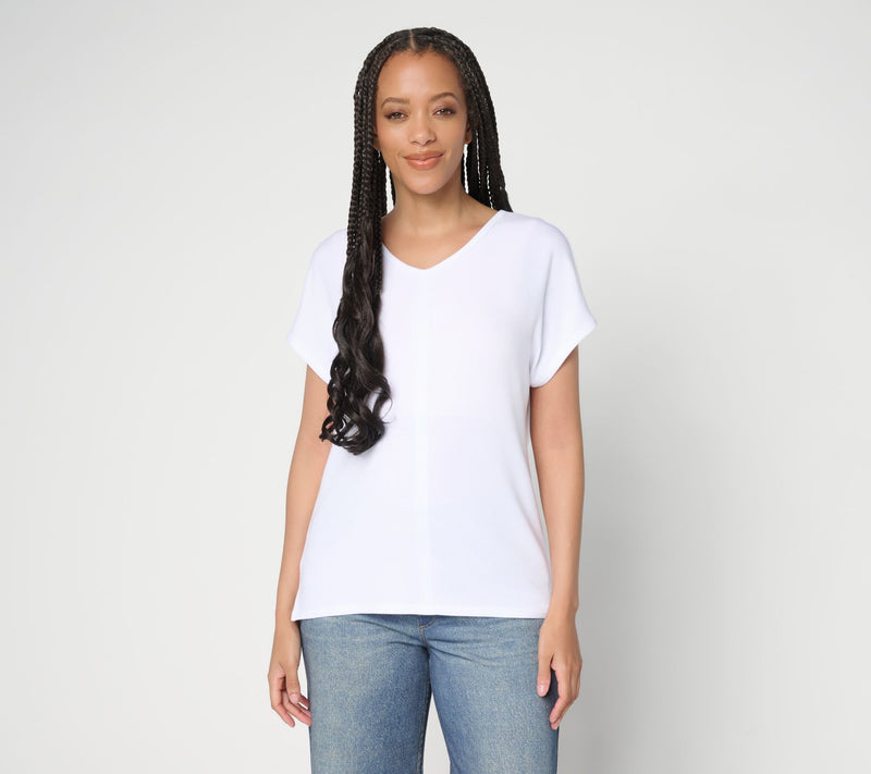 Anybody Micro Modal Brushed Knit Dolman Tee with Support System — View 11