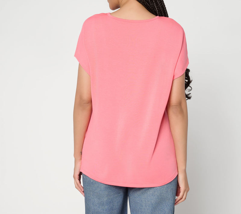 Anybody Micro Modal Brushed Knit Dolman Tee with Support System — View 3