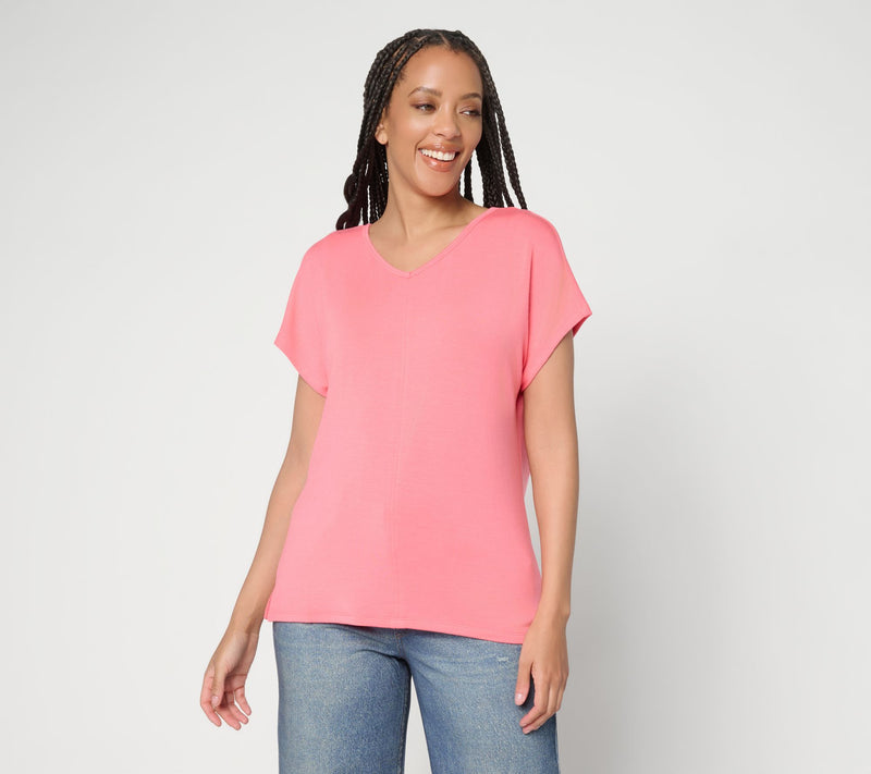 Anybody Micro Modal Brushed Knit Dolman Tee with Support System — View 12