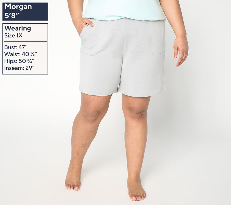 Anybody Micro Modal Brushed Knit Pull On Short with Pockets — View 2