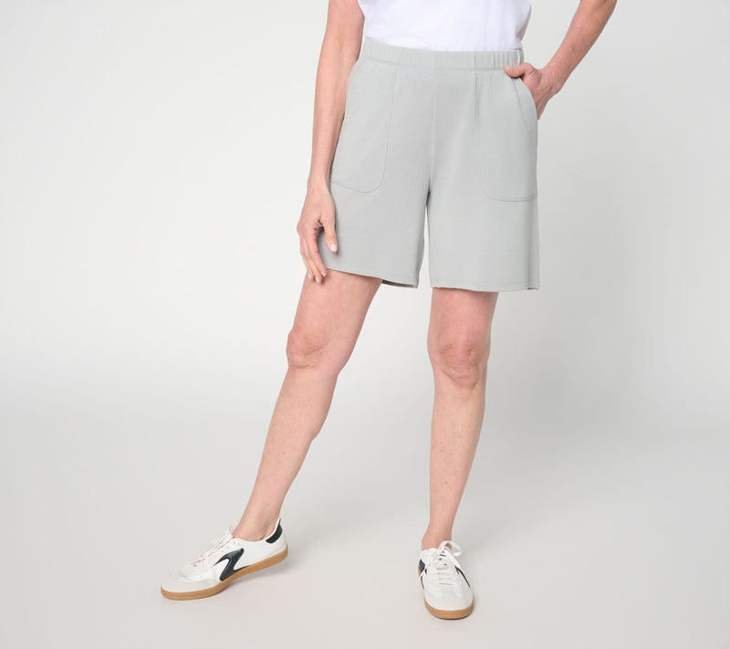 Anybody Micro Modal Brushed Knit Pull On Short with Pockets — View 12