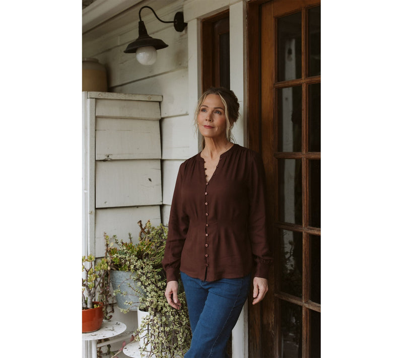 Me by Jennie Garth Long Sleeve Blouse with Pintuck Detail — View 12