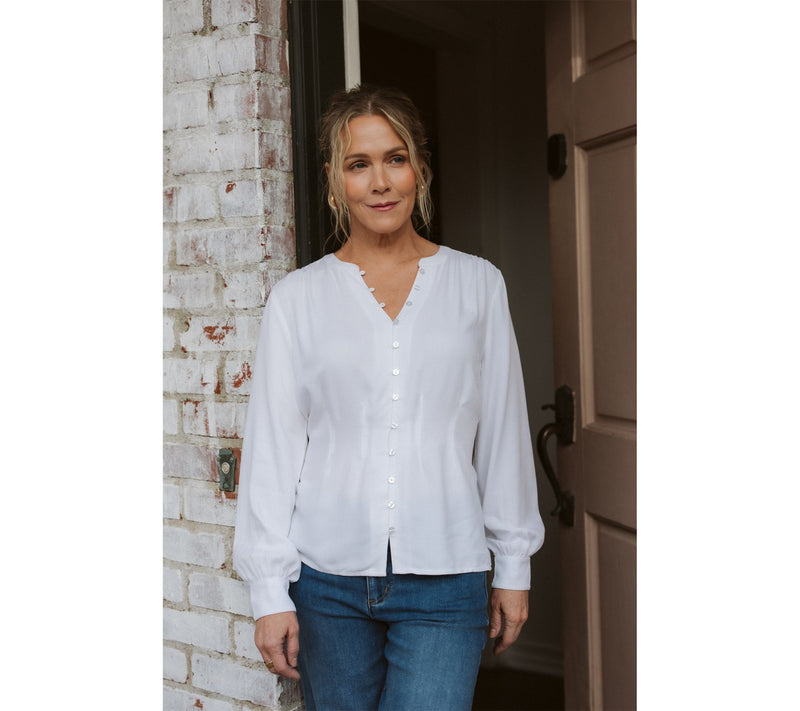 Me by Jennie Garth Long Sleeve Blouse with Pintuck Detail — View 11