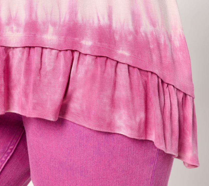 LOGO Layers by Lori Goldstein Ruffle Hem Dye Effect Tank — View 6