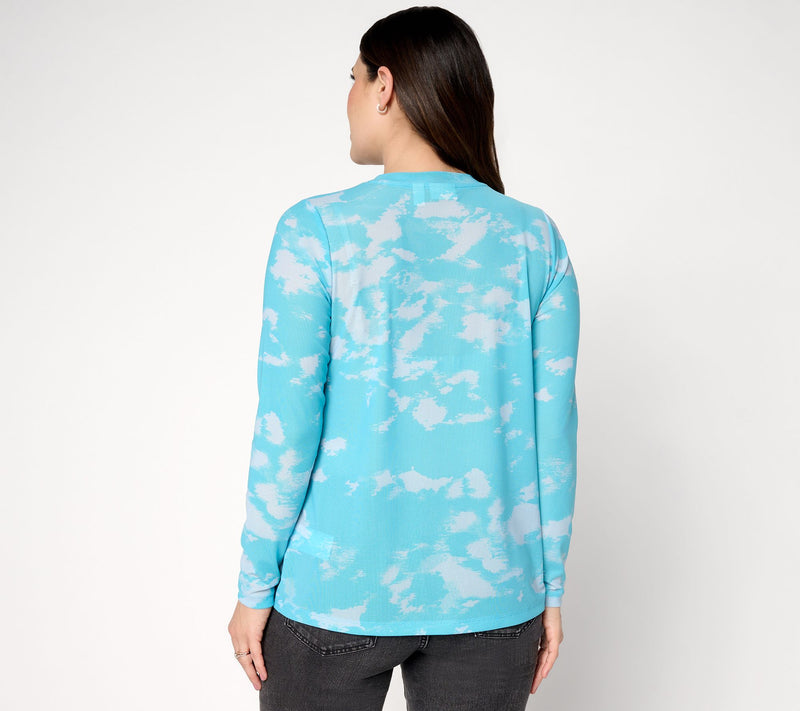LOGO Layers by Lori Goldstein Printed Mesh Cardigan — View 3