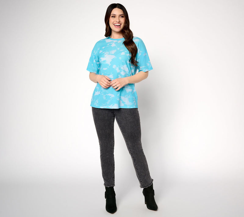 LOGO Layers by Lori Goldstein Printed Mesh Boyfriend Tee — View 4