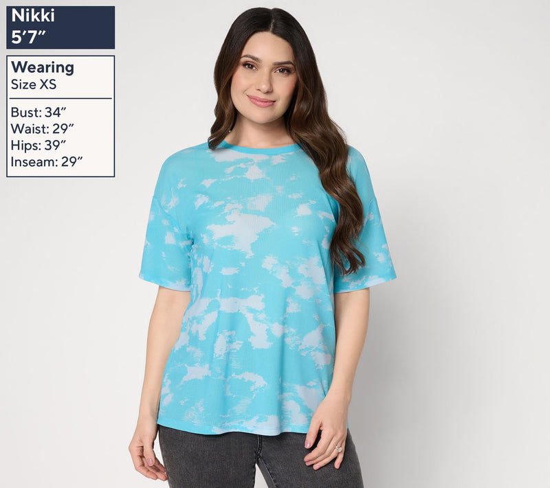 LOGO Layers by Lori Goldstein Printed Mesh Boyfriend Tee — View 2