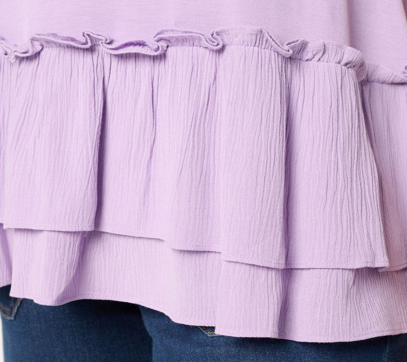 LOGO Layers by Lori Goldstein Textured Ruffle Hem Tank — View 8