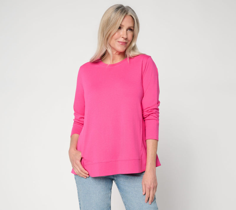 LOGO Layers by Lori Goldstein Mixed Media Long Sleeve Top — View 3