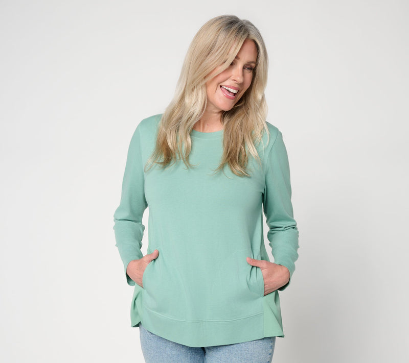 LOGO Layers by Lori Goldstein Mixed Media Long Sleeve Top — View 5
