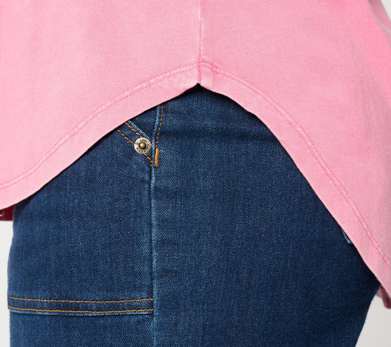 LOGO Principles by Lori Goldstein Curved Hem 3/4 Sleeve Tee — View 5