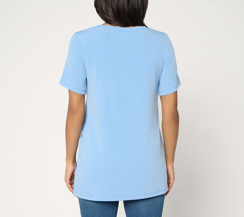 Susan Graver Essentials Regular Liquid Knit U-Neck Tunic — View 4