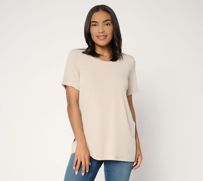 Susan Graver Essentials Regular Liquid Knit U-Neck Tunic — View 14