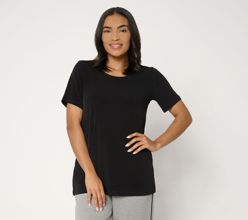 Susan Graver Essentials Petite Liquid Knit U-Neck Tunic — View 12