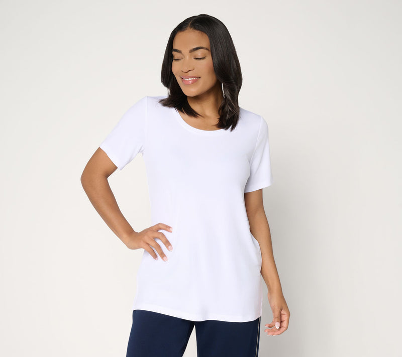 Susan Graver Essentials Petite Liquid Knit U-Neck Tunic — View 13