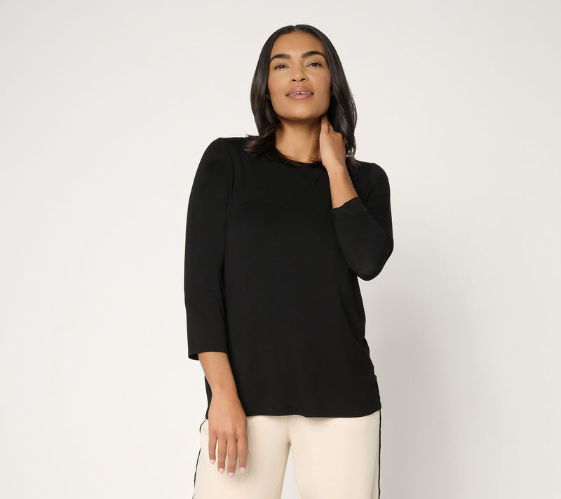 Susan Graver Essentials Rayon Allure Knit Ballet Neck Top — View 12