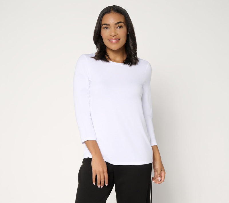 Susan Graver Essentials Rayon Allure Knit Ballet Neck Top — View 13