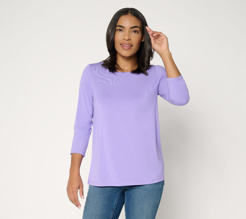 Susan Graver Essentials Rayon Allure Knit Ballet Neck Top — View 16