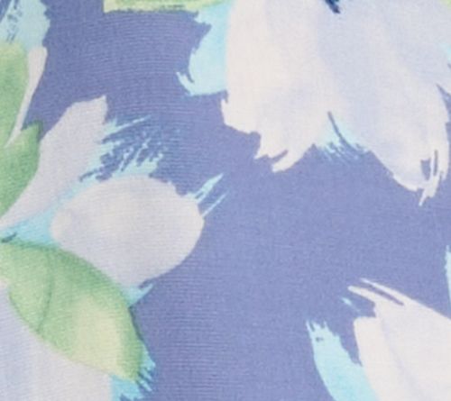 Susan Graver Printed Rayon Woven Ruffled Neckline Short Sleeve Top — View 3