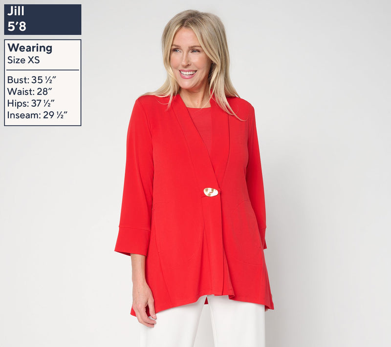 Susan Graver Regular Liquid Knit Cardigan w/ Novelty Button — View 11