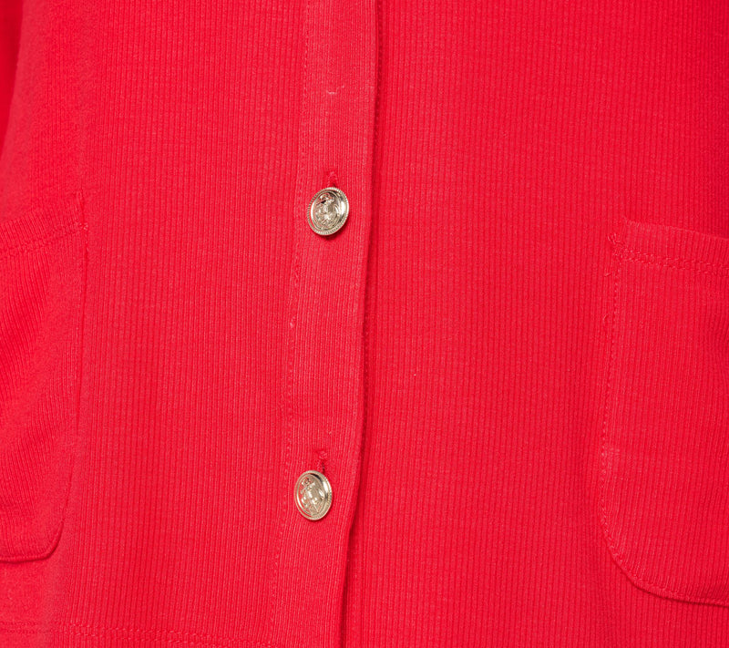 Susan Graver Rib Knit 3/4 Sleeve Button Front Cardigan — View 6
