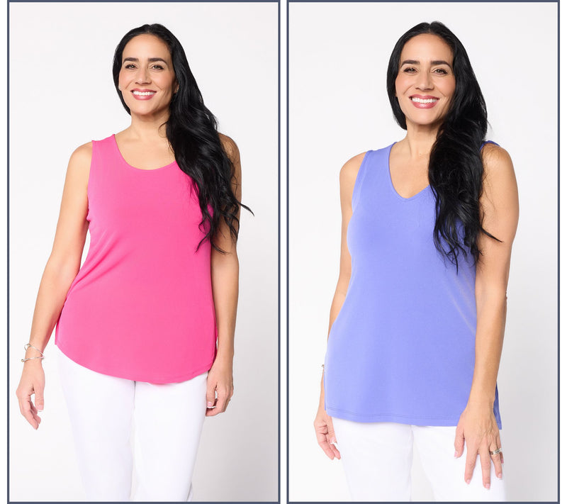Susan Graver Essentials Liquid Knit Set of 2 Tanks — Main view