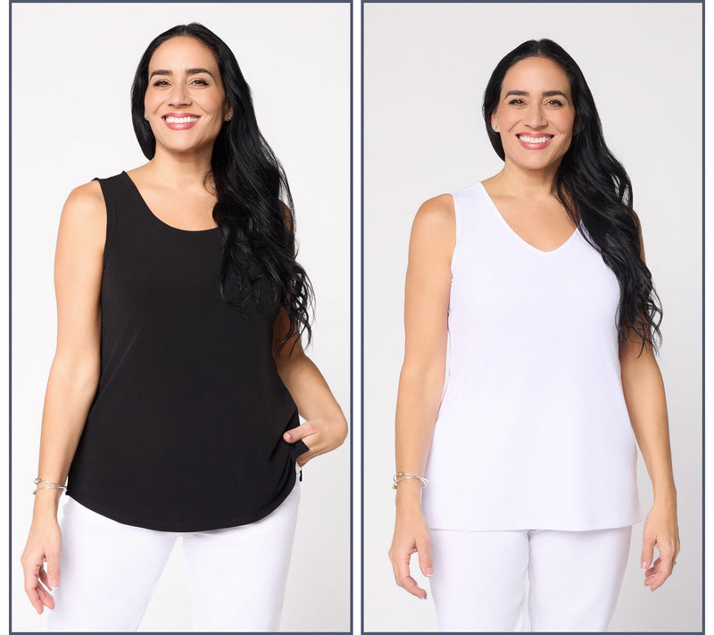 Susan Graver Essentials Liquid Knit Set of 2 Tanks — View 3