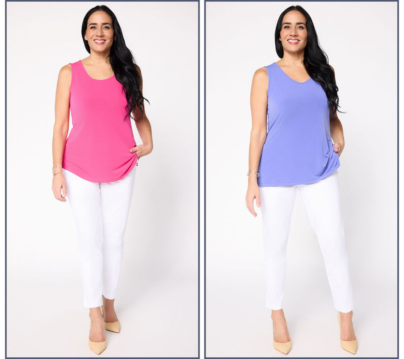 Susan Graver Essentials Liquid Knit Set of 2 Tanks — View 13