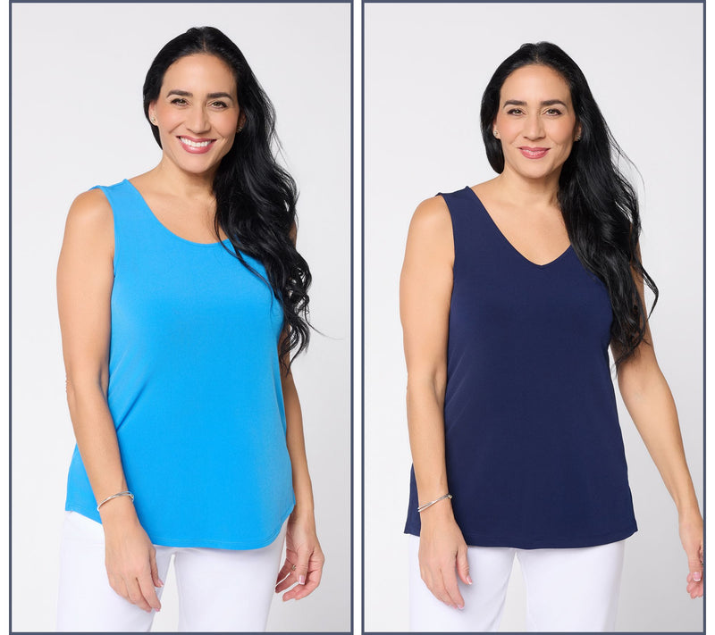Susan Graver Essentials Liquid Knit Set of 2 Tanks — View 5