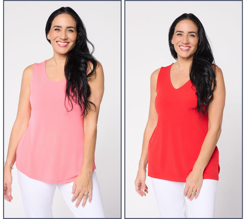 Susan Graver Essentials Liquid Knit Set of 2 Tanks — View 7