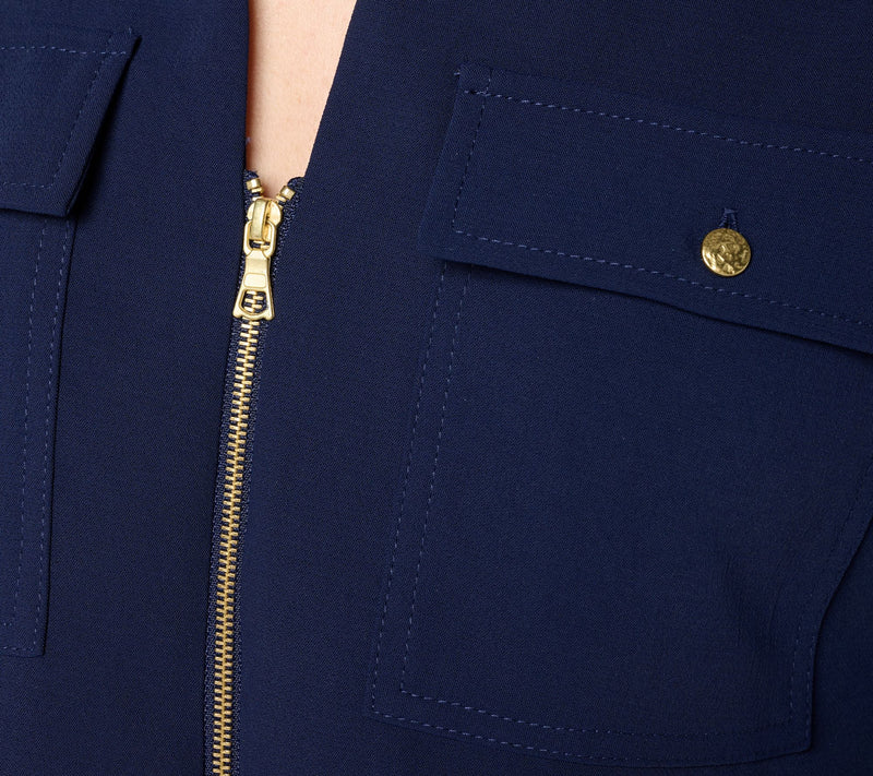 Susan Graver Textured Woven Zip-Front Utility Jacket — View 6