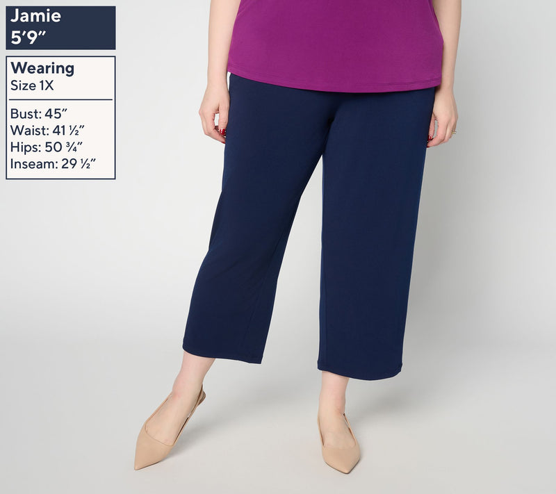 Susan Graver Essentials Regular Liquid Knit Set of 2 Crop Pants — View 10