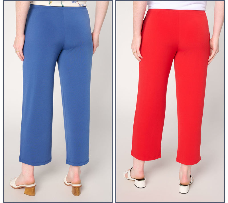Susan Graver Essentials Petite Liquid Knit Set of 2 Crop Pants — View 12