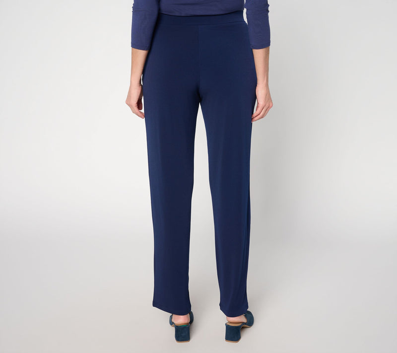 Susan Graver Essentials Regular Liquid Knit Straight Leg Pant — View 12