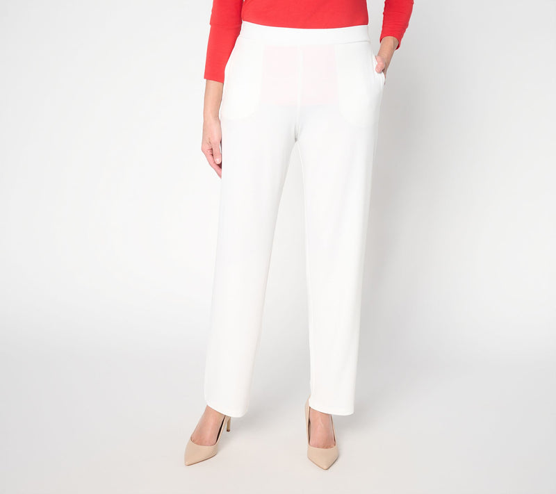 Susan Graver Essentials Regular Liquid Knit Straight Leg Pant — View 5