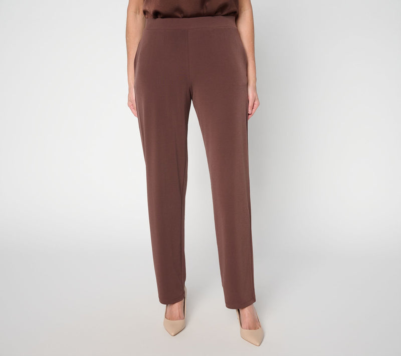 Susan Graver Essentials Regular Liquid Knit Straight Leg Pant — View 9