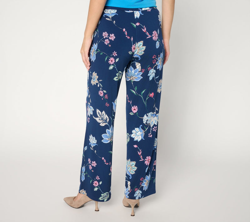 Susan Graver Regular Printed Liquid Knit Wide-Leg Pull-On Pant — View 4