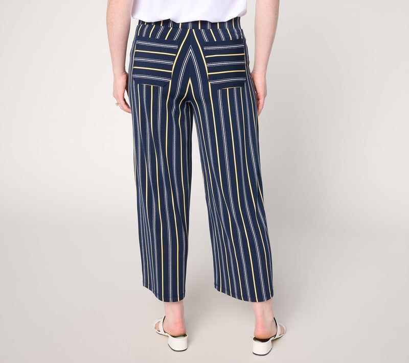 Susan Graver Regular Printed Liquid Knit Wide-Leg Crop Pant — View 12
